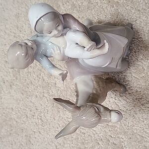 Lladro Donkey Ride Mother and Child figurine statue decor